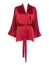 Antonelli Satin-panelled Wrap Jacket In Red