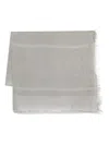 Antonelli Linen-blend Grey Scarf With Fringed Edges In Grey