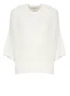 Antonelli Perforated White Cotton Sweater With Relaxed Fit