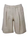 ANTONELLI KNEE-LENGTH BERMUDA SHORTS IN LINEN BLEND WITH SMALL DARTS AND ELASTICATED WAIST