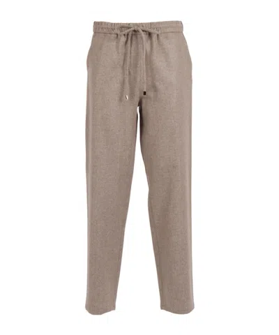 Antonelli Lace-up Detail Casual Pants In Brown