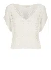 Antonelli Paillette-embellished Ivory Sweater With Wide Neckline