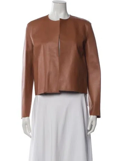 Pre-owned Antonelli Lambskin Jacket In Brown
