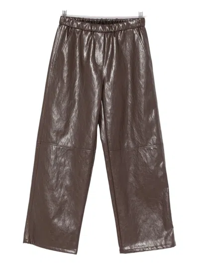 ANTONELLI LEATHER ELASTICATED TROUSERS