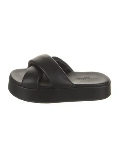 Pre-owned Antonelli Leather Slides In Black