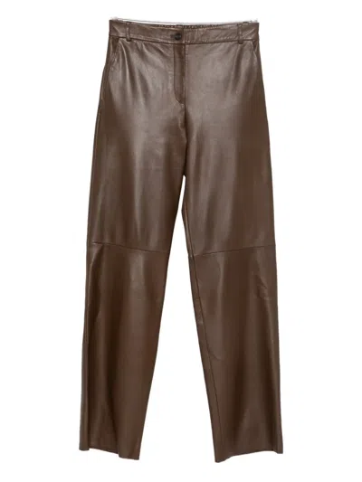 ANTONELLI LEATHER STRAIGHT-LEG TROUSERS