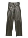 Antonelli Perlage Green Pants With Belt Loops And Elastic Waist On The Rear In Leather Woman In Green