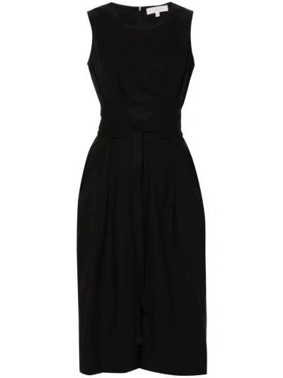 Antonelli Pleated Midi Dress In Black