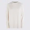 Antonelli Sweater With Raglan Sleeves And Ribbed Cuf In Neutral