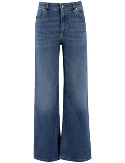 Antonelli Light Blue Wide-leg Jeans With Timeless Appeal