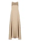 Antonelli Round-neck Sleeveless Dress In Brown