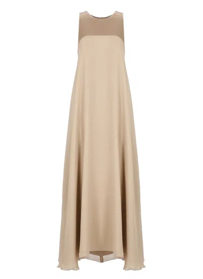 Antonelli Light Brown Silk Dress
