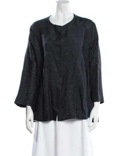 Pre-owned Antonelli Linen Crew Neck Blouse In Gray