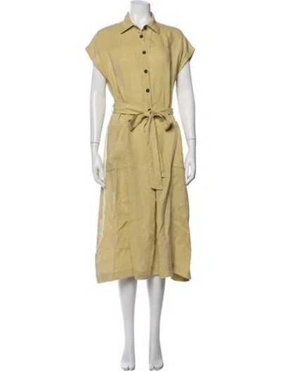 Pre-owned Antonelli Linen Long Dress In Green
