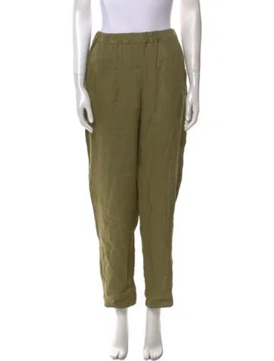 Pre-owned Antonelli Linen Straight Leg Pants In Green