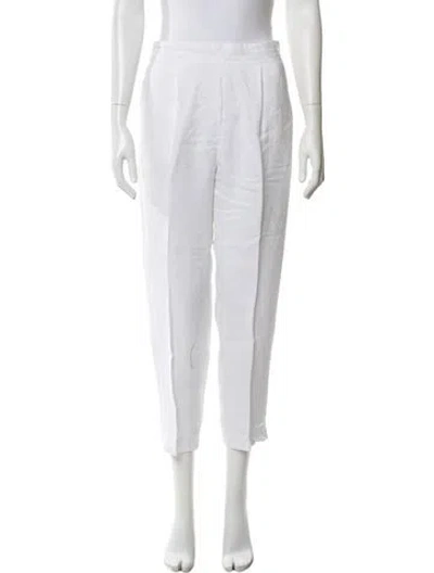 Pre-owned Antonelli Linen Straight Leg Pants In White