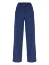 Antonelli Pleated Zipper Denim Pants In Blue