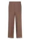 Antonelli Brown Linen Pants In Brown