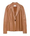 Antonelli Long Sleeve Blazer In Camel Brown