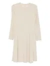 Antonelli Crew Neck Zipper Dress In Neutral