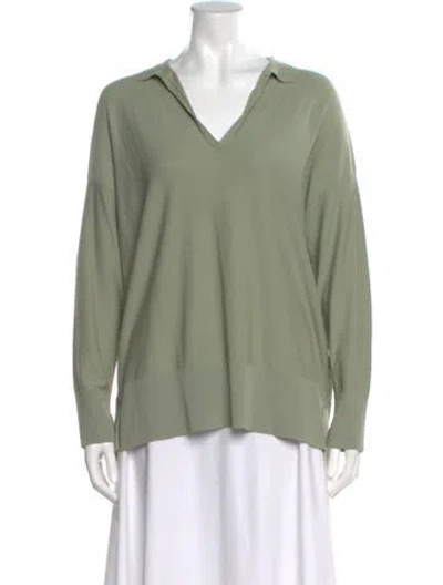 Pre-owned Antonelli Long Sleeve Top In Green