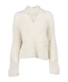 Antonelli Long-sleeved Knitted Sweater In White