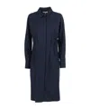 Antonelli Knee-length Coat Dress With Classic Collar And Tailored Silhouette In Blue