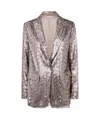 Antonelli Sequin-decorated Suit Jacket In Gold