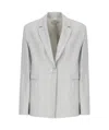 Antonelli Grey Viscose And Linen Gaia Jacket In Gray