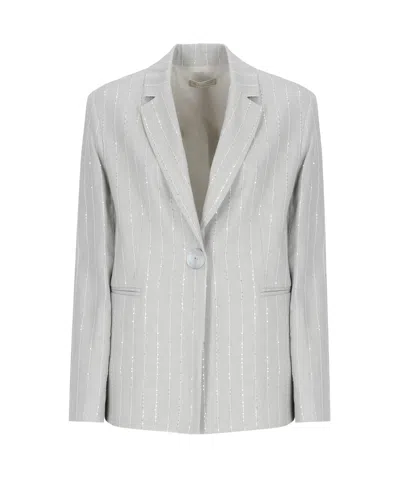Antonelli Long-sleeved Suit Jacket In White
