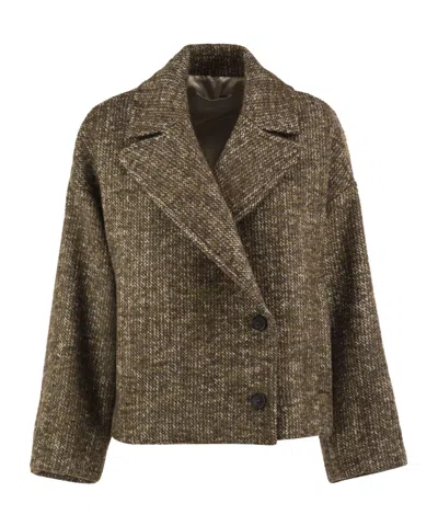 Antonelli Long-sleeve Blazer With Lapel Collar In Green