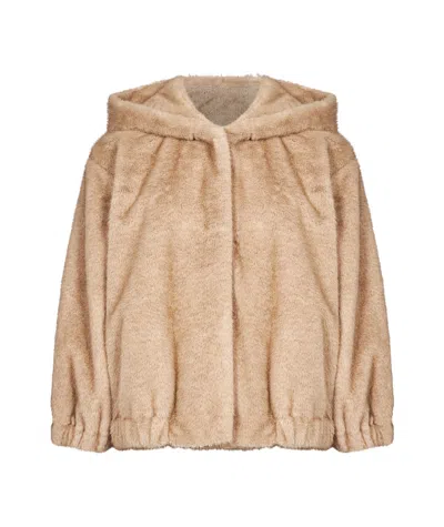 Antonelli Faux-fur Hooded Jacket In Brown