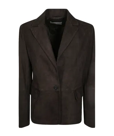 Antonelli Long-sleeved Suit Jacket In Brown