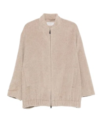 Antonelli Long-sleeved Zip-up Jacket In Neutral