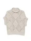 Antonelli Lorena Open-knit Sweater In Neutral