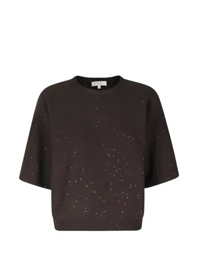 Antonelli Lucilla Sequin-embellished Sweater In Brown