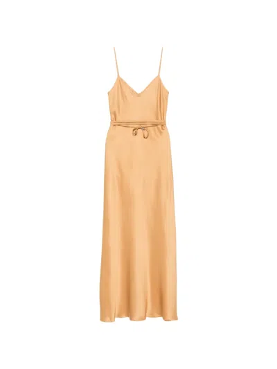 Antonelli Lukas V-neck Midi Dress In Gold