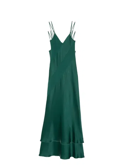 Antonelli Luna Panelled Dress In Green