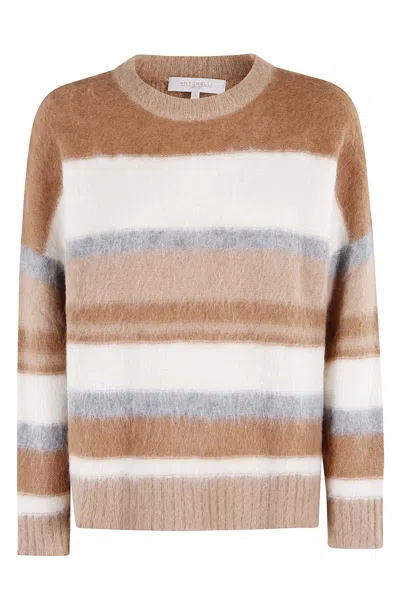 Antonelli Colorful Long-sleeve Knitted Sweater In Brown