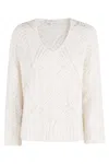 Antonelli Open-knit Sweater In White