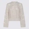 Antonelli Crew Neck Long Sleeve Sweater In White