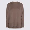 Antonelli Raglan-sleeve Side-slit Sweater In Brown