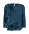 Antonelli 'mango' Round Neck Top In Green