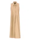 Antonelli Beige Cotton Dress In Brown