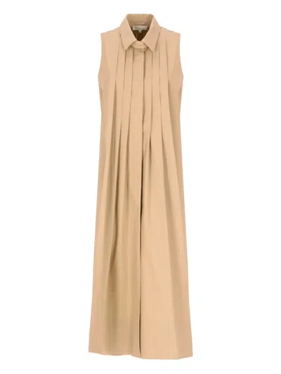 ANTONELLI MANTOVA PLEATED MIDI SHIRT DRESS