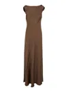 Antonelli Mara Cowl-neck Maxi Dress In Brown