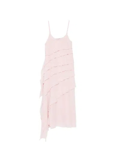 Antonelli Marilyn Pink Dress With Cascading Ruffles