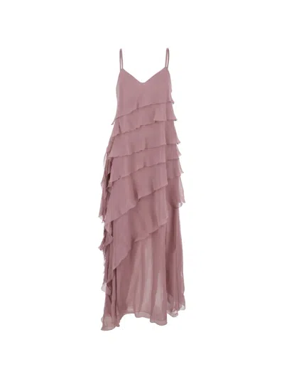 Antonelli Marilyn Tiered-ruffles Dress In Pink