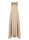 Antonelli Round-neck Sleeveless Dress In Brown
