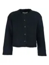 Antonelli Round-neck Long-sleeve Knitted Sweater In Black
